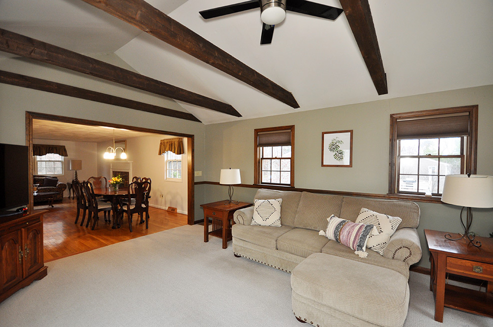 family room and dining room